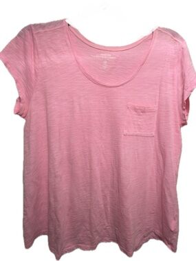 GAP Pink Scoop Neck Pocket Short Sleeve Tee
